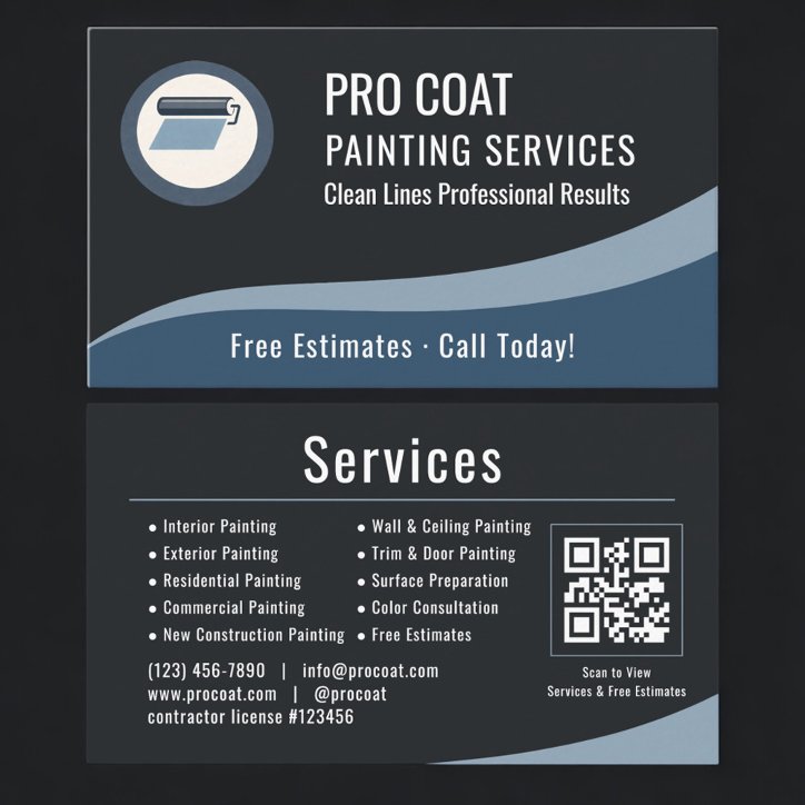Painting Painter QR Code Professional Business Card