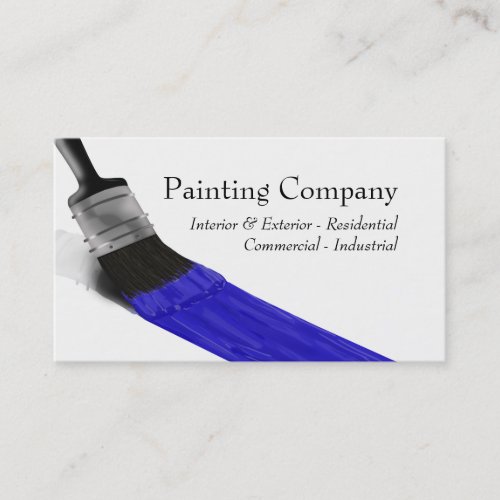 Painting Painter Service Company Brush Blue Business Card