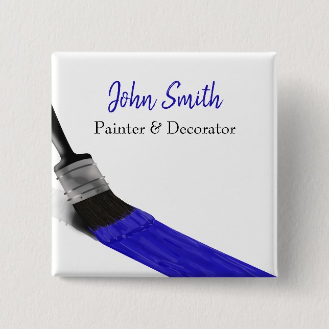 Painting Painter Service Company Brush Blue Button (Front)