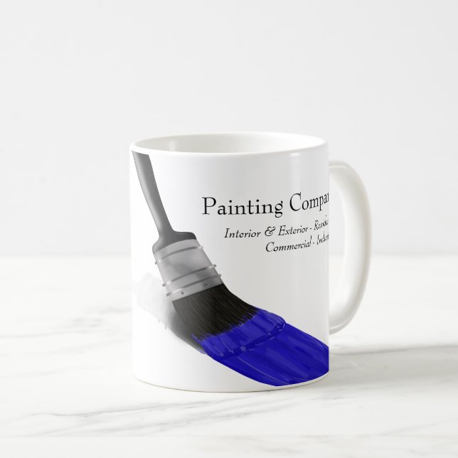 Painting Painter Service Company Brush Blue Coffee Mug (Front Right)