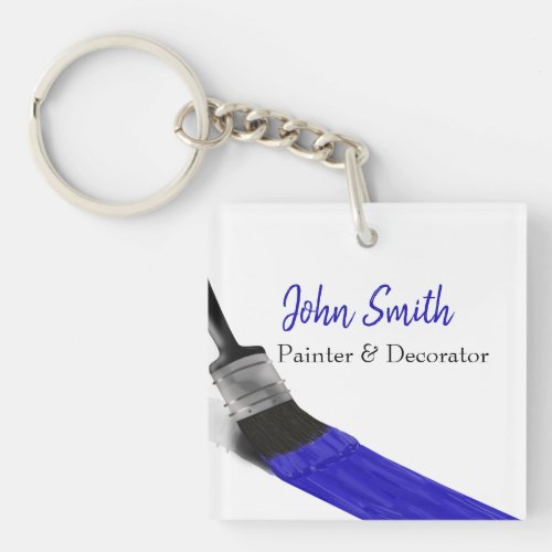 Painting Painter Service Company Brush Blue Keychain