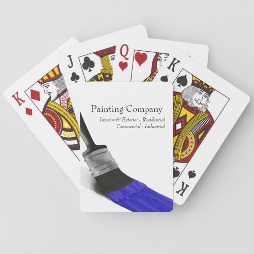 Painting Painter Service Company Brush Blue Poker Cards