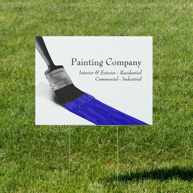 Painting Painter Service Company Brush Blue Sign (Insitu)