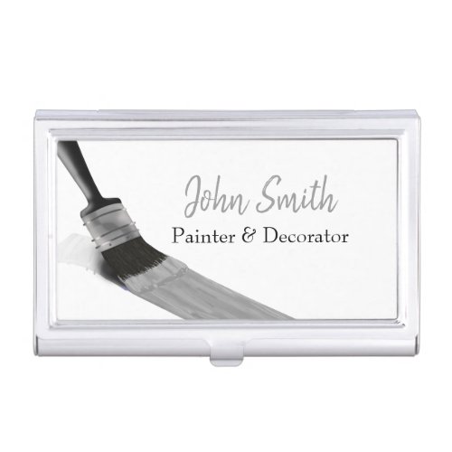 Painting Painter Service Company Brush Gray Business Card Case