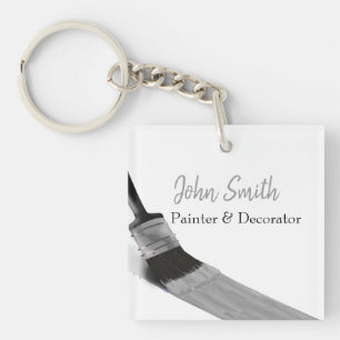 Painting Painter Service Company Brush Gray Keychain