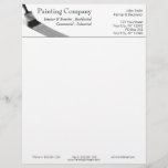 Painting Painter Service Company Brush Gray Letterhead<br><div class="desc">Simple modern and professional illustration of a paintbrush with gray liquid painting color on a white background. Text template to easy change and customize to your needs. Suitable for any business related to painting service companies, painter businesses and painting works for interior, exterior, residential, commercial and industrial purposes. Perfect for...</div>