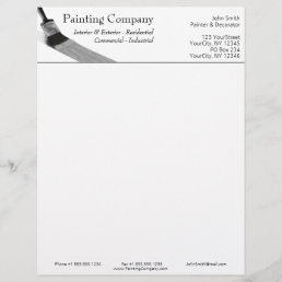 Painting Painter Service Company Brush Gray Letterhead