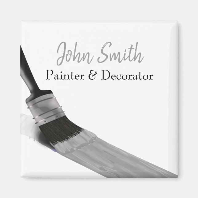 Painting Painter Service Company Brush Gray Magnet (Front)