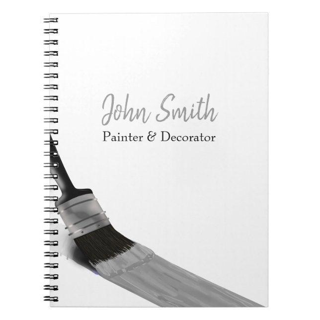 Painting Painter Service Company Brush Gray Notebook (Front)