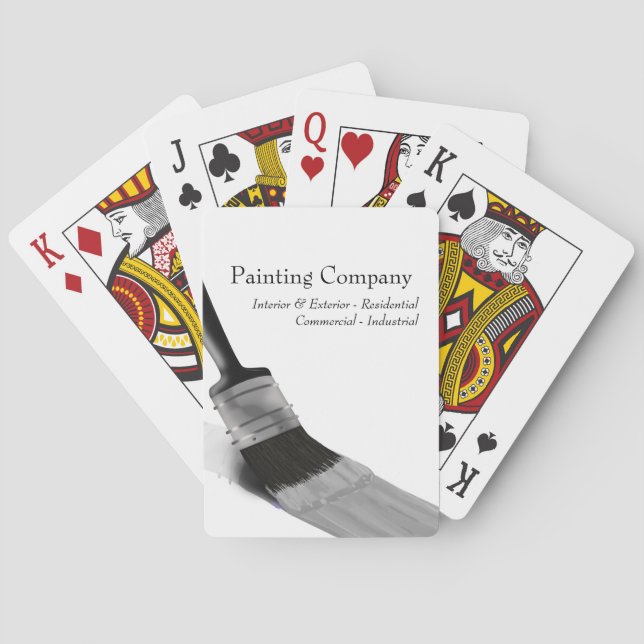 Painting Painter Service Company Brush Gray Poker Cards (Back)