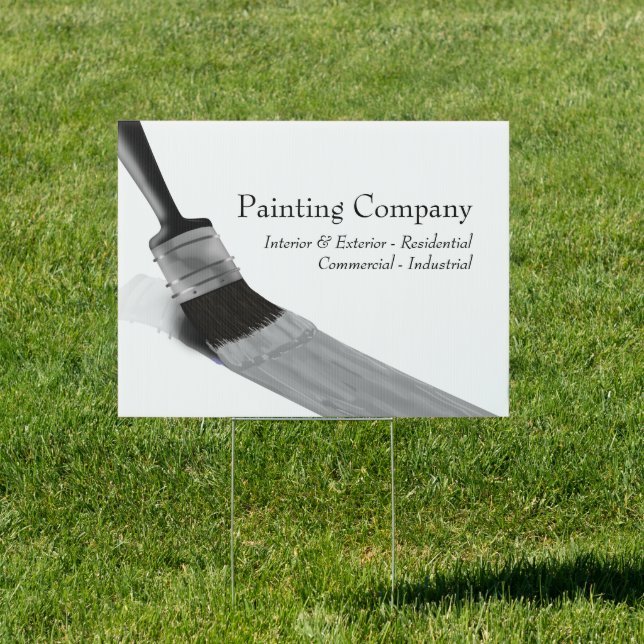 Painting Painter Service Company Brush Gray Sign (Insitu)
