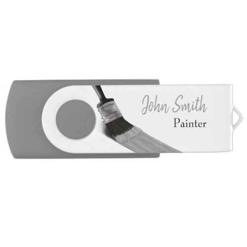 Painting Painter Service Company Brush Gray Silver Flash Drive