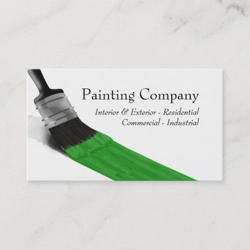 Painting Painter Service Company Brush Green Business Card