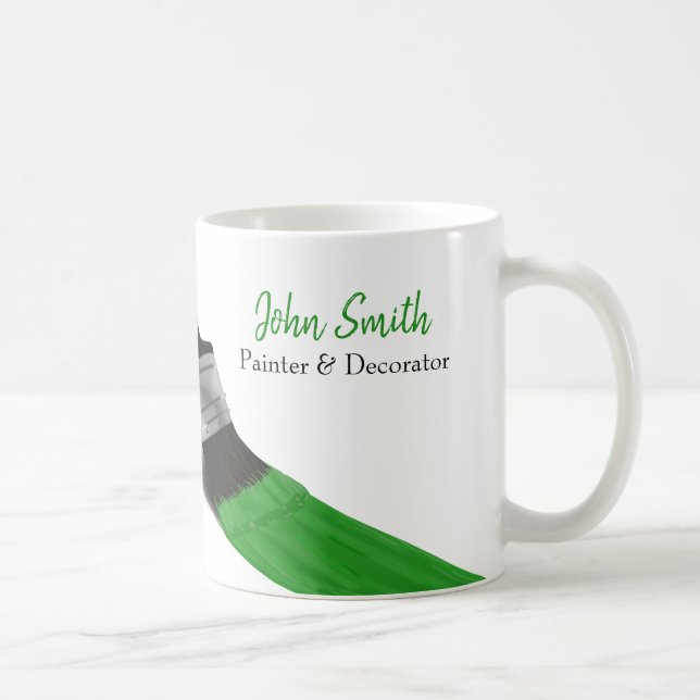 Painting Painter Service Company Brush Green Coffee Mug (Right)
