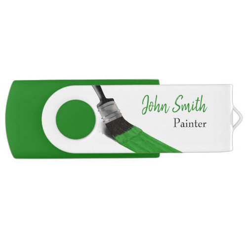Painting Painter Service Company Brush Green Flash Drive