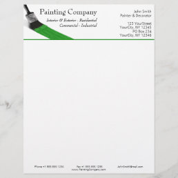 Painting Painter Service Company Brush Green Letterhead