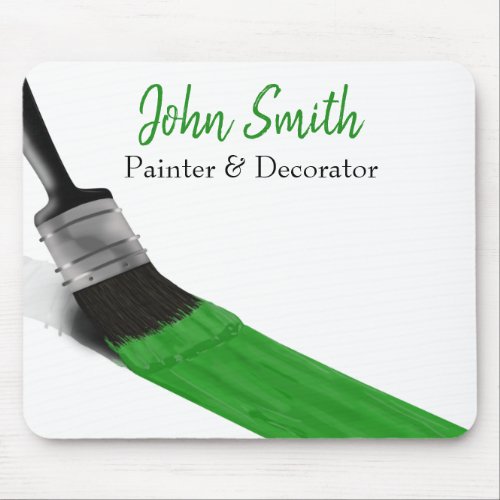 Painting Painter Service Company Brush Green Mouse Pad