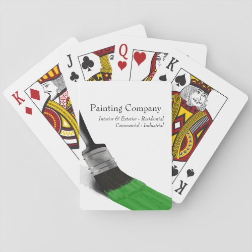 Painting Painter Service Company Brush Green Poker Cards