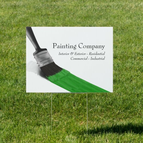 Painting Painter Service Company Brush Green Sign