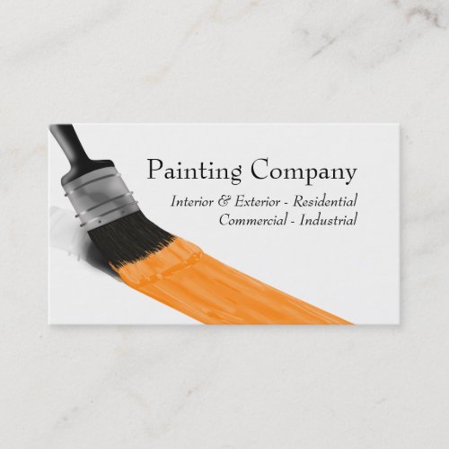 Painting Painter Service Company Brush Orange Business Card