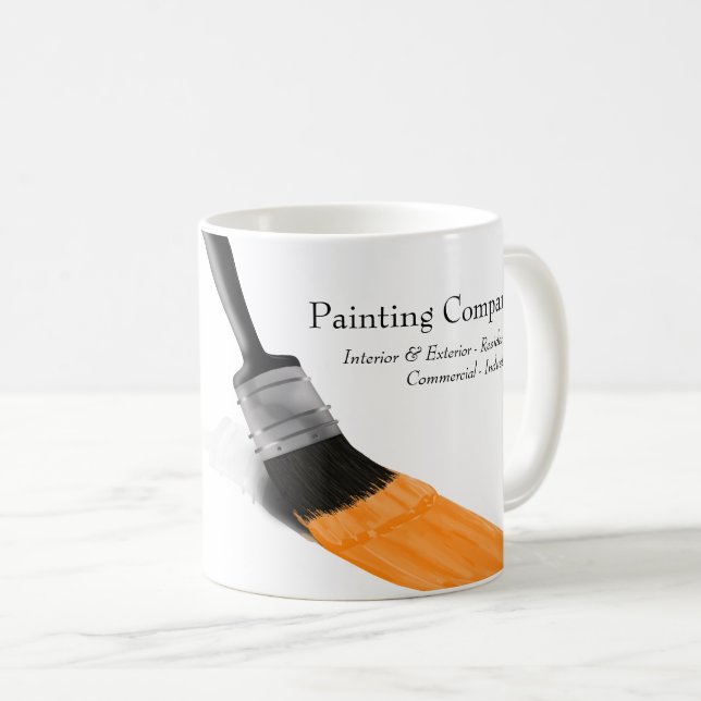 Painting Painter Service Company Brush Orange Coffee Mug (Front Right)