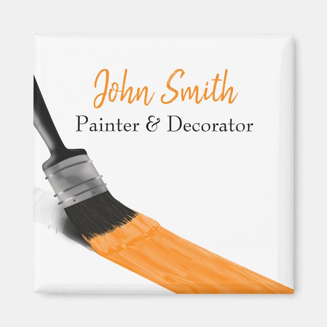 Painting Painter Service Company Brush Orange Magnet (Front)