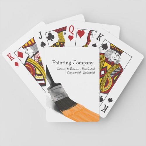 Painting Painter Service Company Brush Orange Poker Cards