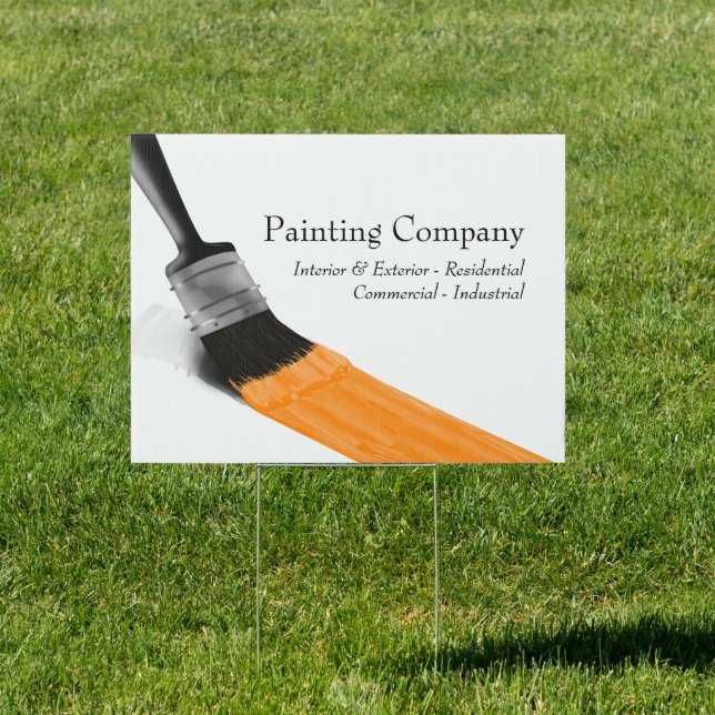 Painting Painter Service Company Brush Orange Sign (Insitu)
