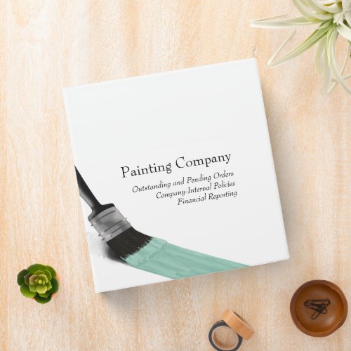 Painting Painter Service Company Brush Pastel Mint 3 Ring Binder