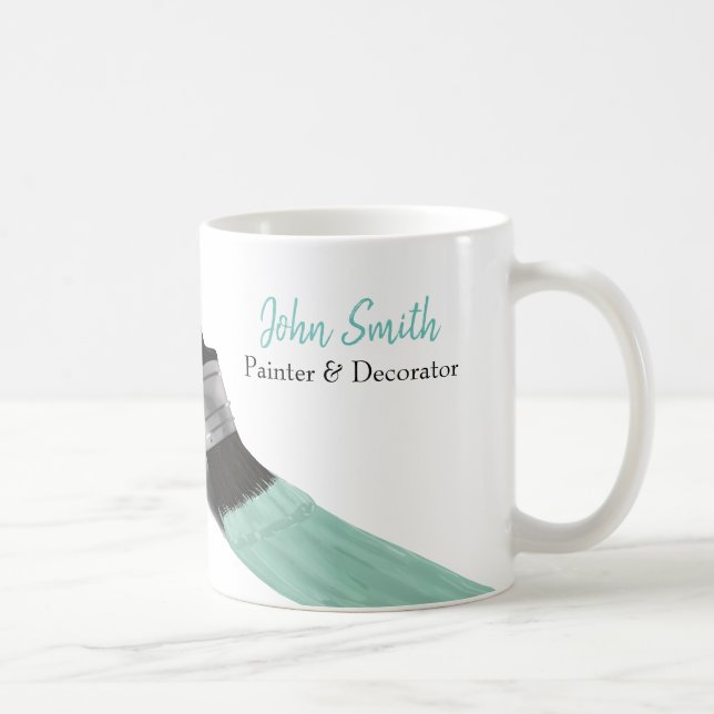 Painting Painter Service Company Brush Pastel Mint Coffee Mug (Right)