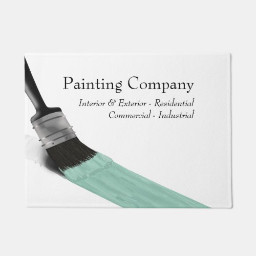 Painting Painter Service Company Brush Pastel Mint Doormat