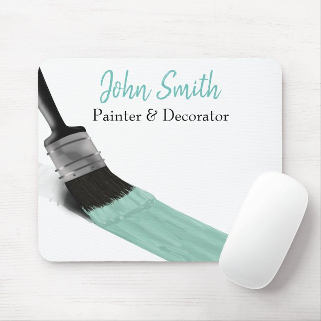 Painting Painter Service Company Brush Pastel Mint Mouse Pad (With Mouse)