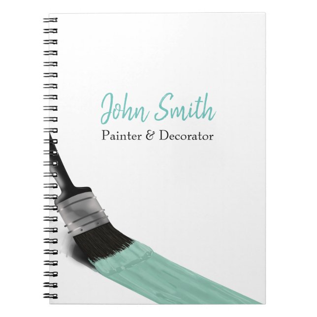 Painting Painter Service Company Brush Pastel Mint Notebook (Front)