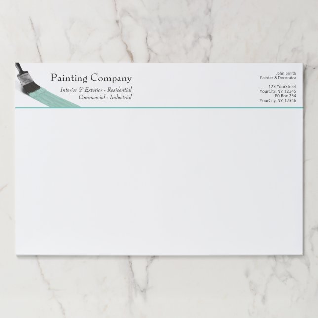 Painting Painter Service Company Brush Pastel Mint Paper Pad (Front)