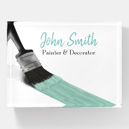 Painting Painter Service Company Brush Pastel Mint Paperweight