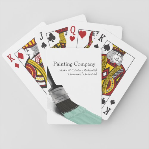 Painting Painter Service Company Brush Pastel Mint Poker Cards