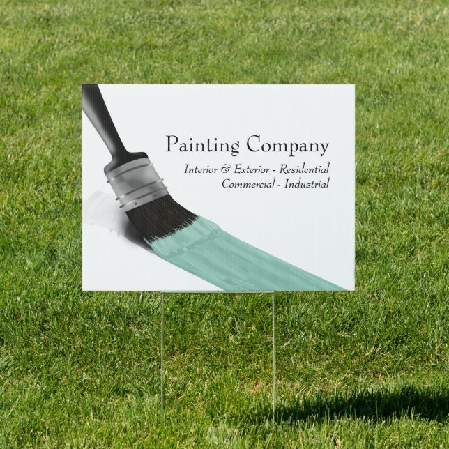 Painting Painter Service Company Brush Pastel Mint Sign (Insitu)