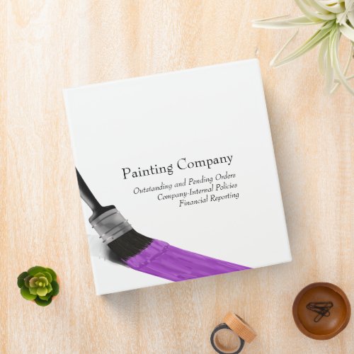 Painting Painter Service Company Brush Purple 3 Ring Binder
