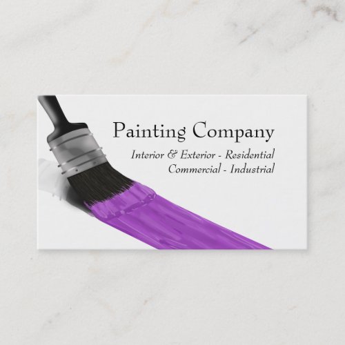 Painting Painter Service Company Brush Purple Business Card