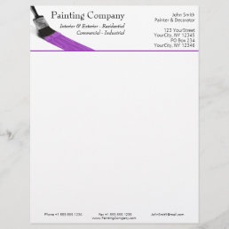 Painting Painter Service Company Brush Purple Letterhead