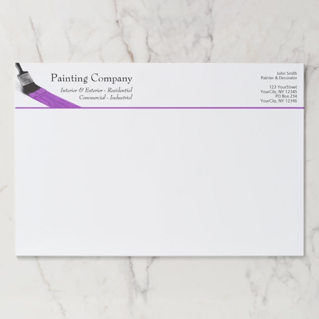 Painting Painter Service Company Brush Purple Paper Pad (Front)