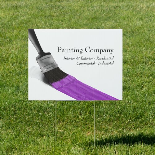 Painting Painter Service Company Brush Purple Sign