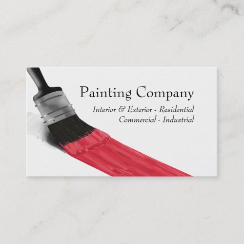 Painting Painter Service Company Brush Red Business Card