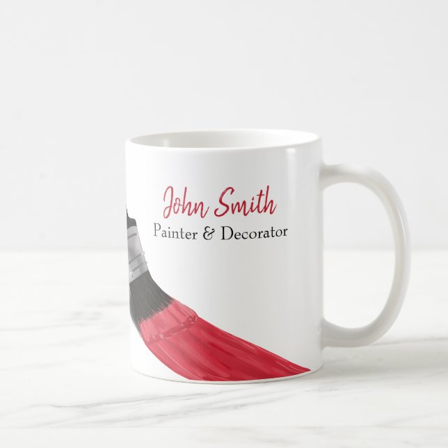 Painting Painter Service Company Brush Red Coffee  Mug (Right)