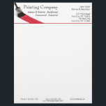 Painting Painter Service Company Brush Red Letterhead<br><div class="desc">Simple modern and professional illustration of a paintbrush with red liquid painting color on a white background. Text template to easy change and customize to your needs. Suitable for any business related to painting service companies, painter businesses and painting works for interior, exterior, residential, commercial and industrial purposes. Perfect for...</div>