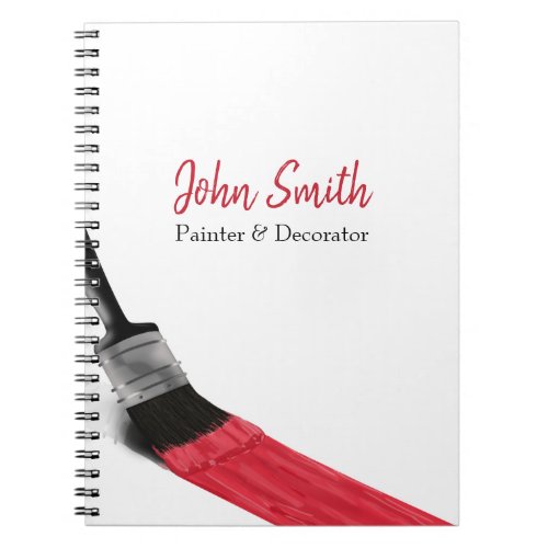 Painting Painter Service Company Brush Red Notebook