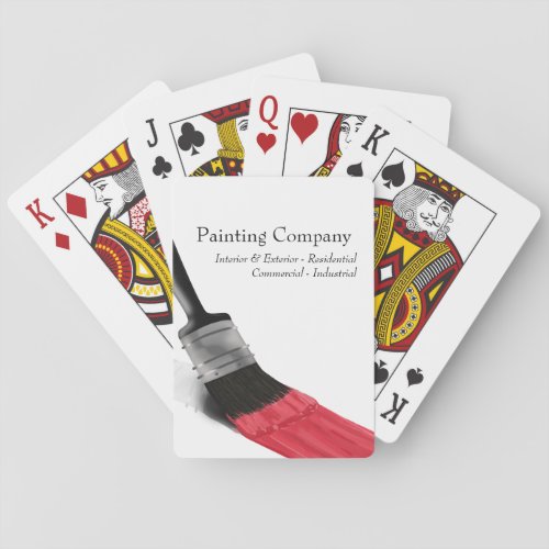 Painting Painter Service Company Brush Red Poker Cards