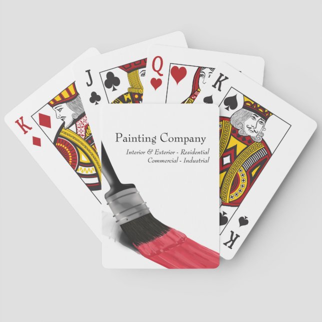 Painting Painter Service Company Brush Red Poker Cards (Back)