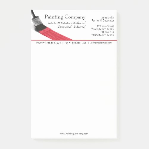 Painting Painter Service Company Brush Red Post_it Notes