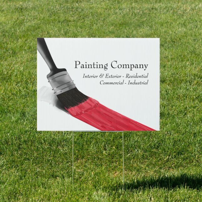 Painting Painter Service Company Brush Red Sign (Insitu)